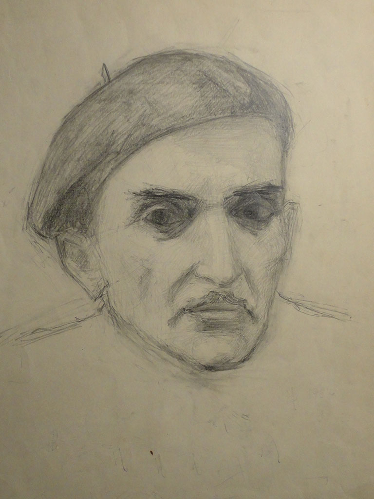 Porträt des Vaters, Zeichnung von Nina Werzhbinskaja aus den Jahren 1961-62 Porträt des Vaters, Zeichnung von Nina Werzhbinskaja aus den Jahren 1961-62