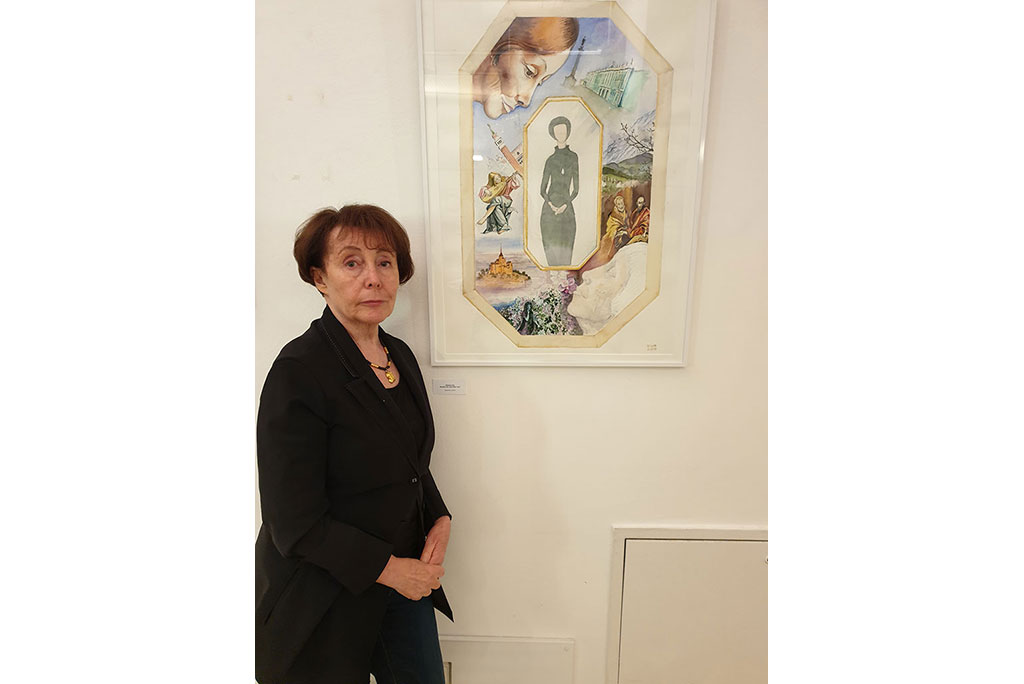 NinaWR vor dem Bild “Mein ideales Ich, mein reales Ich und mein Überich“