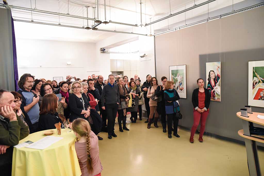 Ausstellung "Malerin = Modell" in der Galerie ega:frauen in zentrum, bei den Eroffningsreden