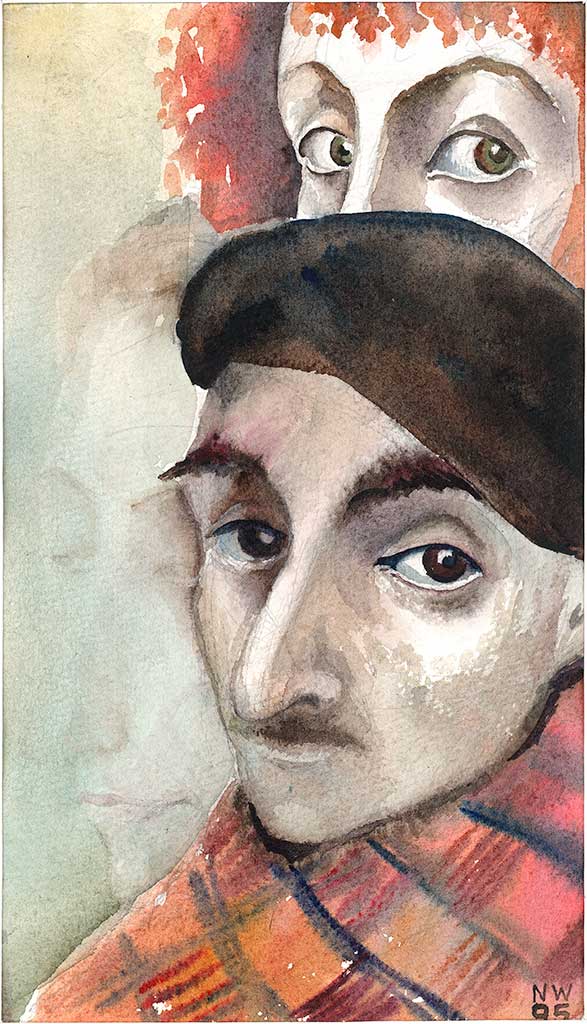 „Father and Daughter: 52“, Aquarell auf Papier, 1999, von Nina Werzhbinskaja-Rabinowich „Father and Daughter: 52“, Aquarell auf Papier, 1999, von Nina Werzhbinskaja-Rabinowich