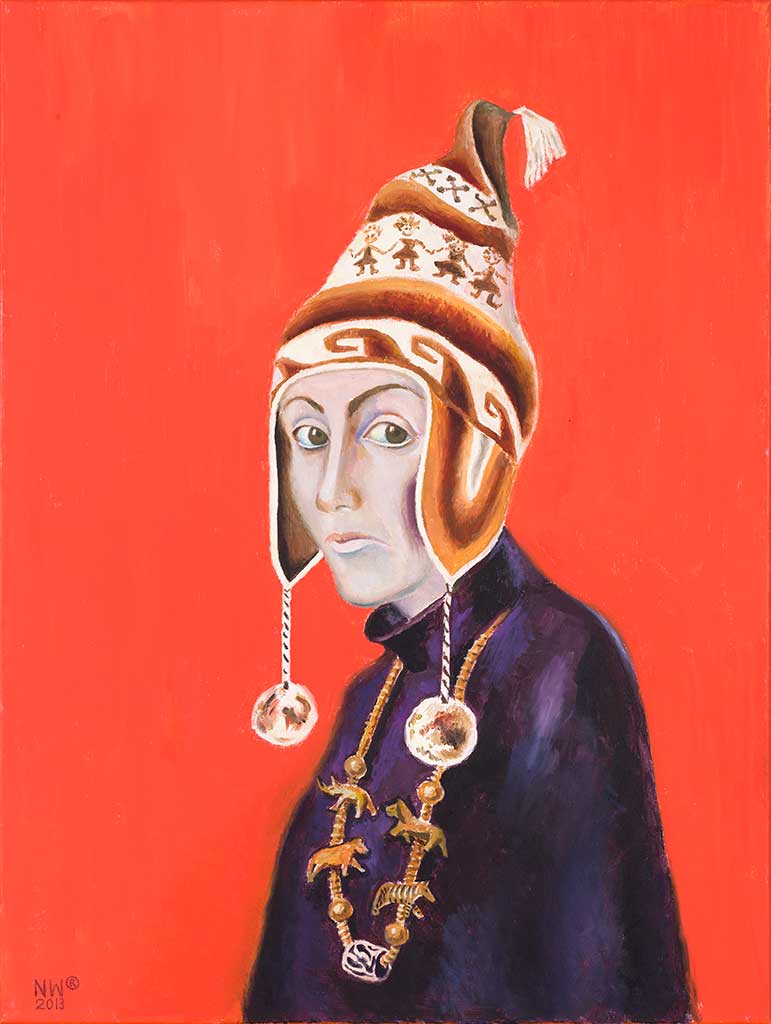 Selbstportrait "Schamanin"   Öl, 80 x 60 cm, 2013, Nina Werzhbinskaja-Rabinowich